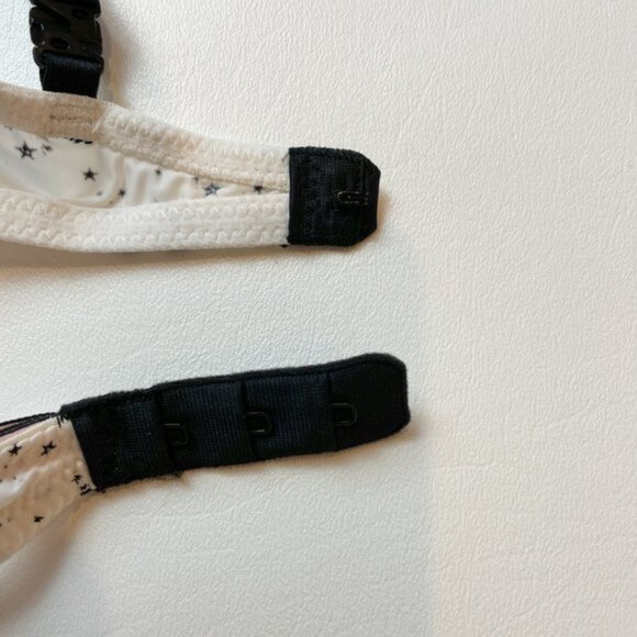 NWOT Victoria's Secret Bra 32D Push-Up White Black Stars B1457 - Picture 5 of 7